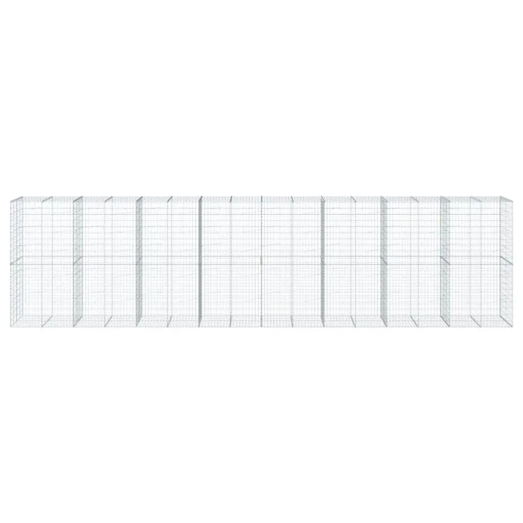 Gabion Basket Silver Galvanised Iron Wire 800x100x200 cm Outdoor Garden