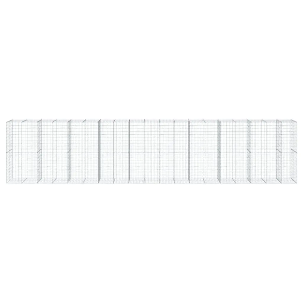 Gabion Basket Galvanised Iron Wire 950x100x200 cm Silver Garden Planter Cage