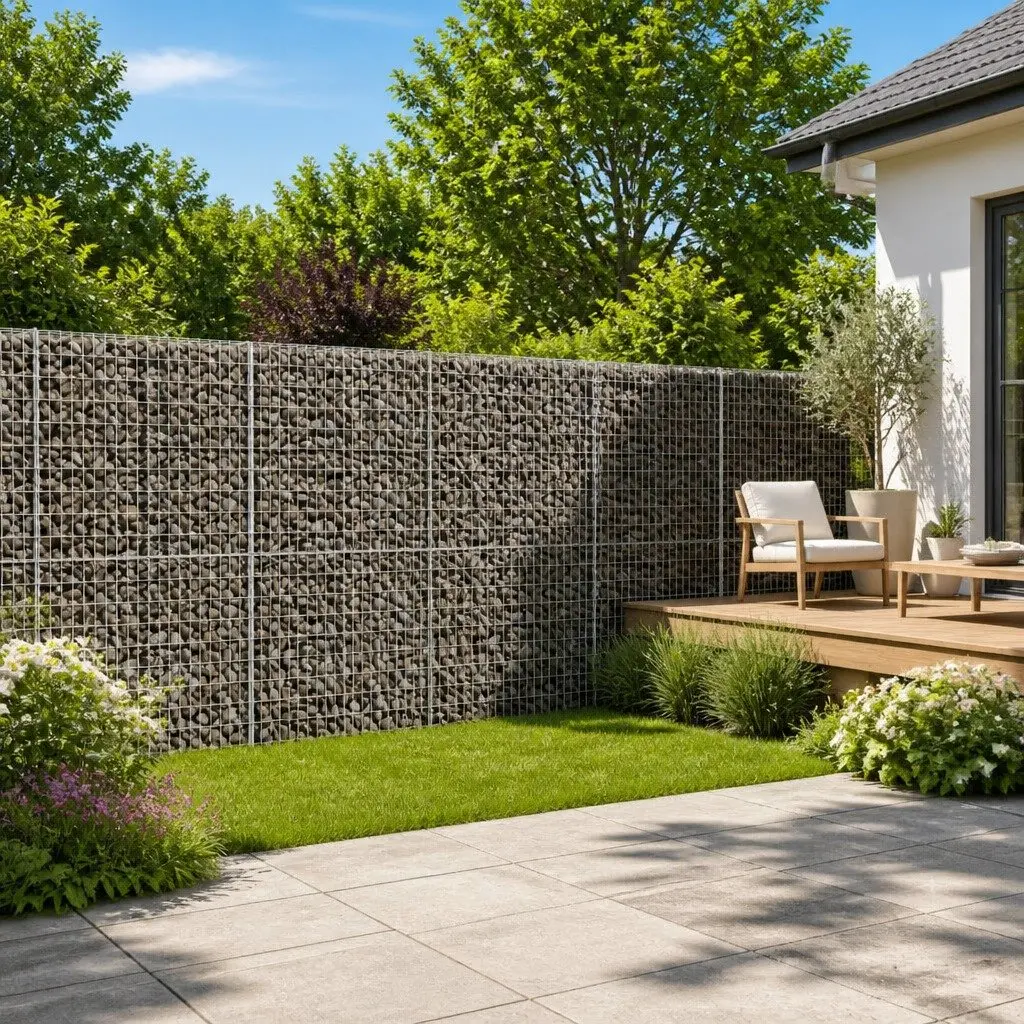 Gabion Basket Galvanised Iron 1150x100x200 cm Silver with Cover