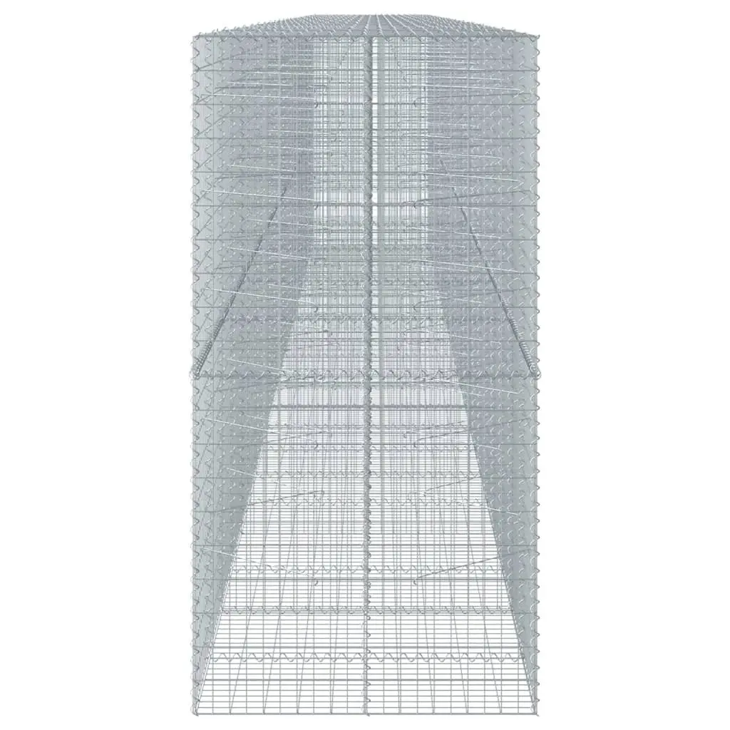 Gabion Basket Galvanised Iron 1150x100x200 cm Silver with Cover