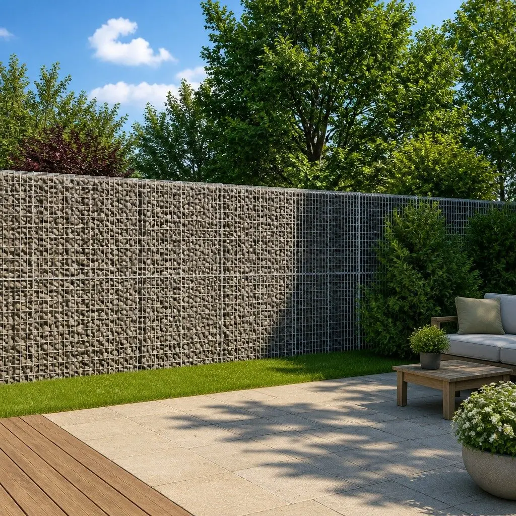 Gabion Basket 1200x100x200 cm Silver Galvanised Iron with Cover for Garden Retaining Wall