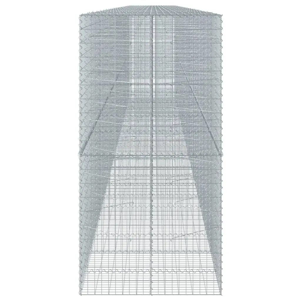 Gabion Basket 1200x100x200 cm Silver Galvanised Iron with Cover for Garden Retaining Wall