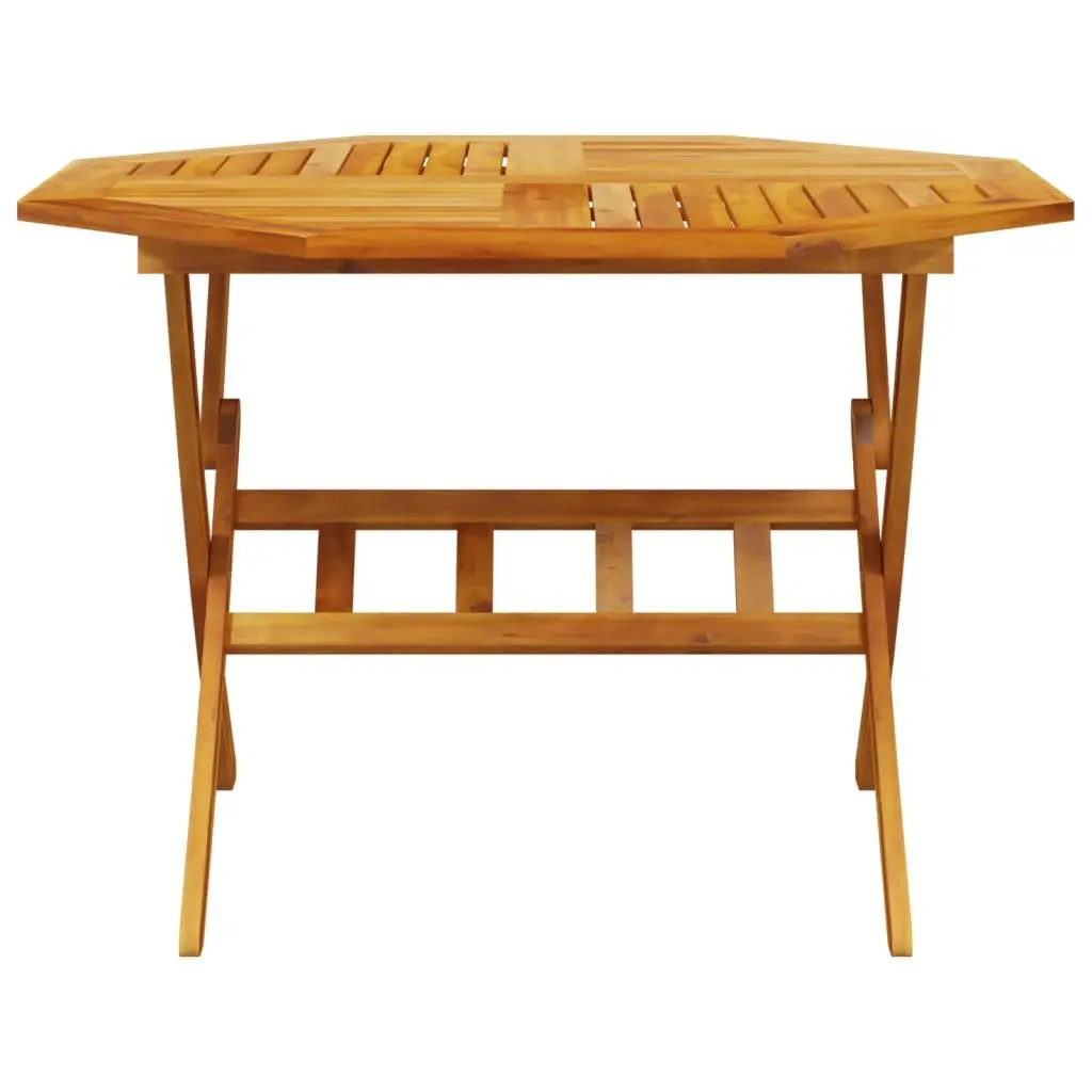 5 Piece Folding Garden Dining Set Solid Wood Acacia Brown Outdoor Furniture