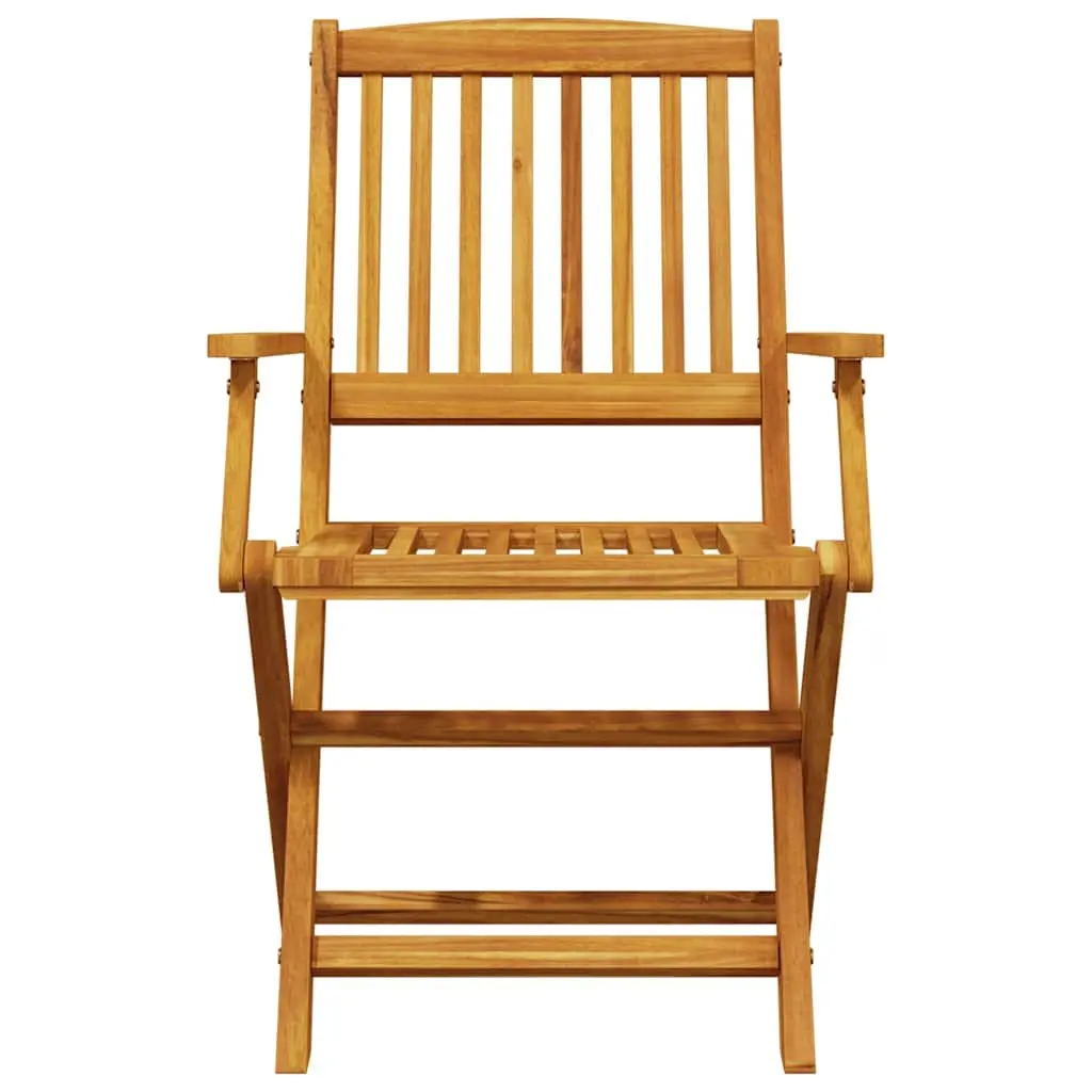 3 Piece Folding Bistro Set Solid Acacia Wood Outdoor Furniture Brown Garden