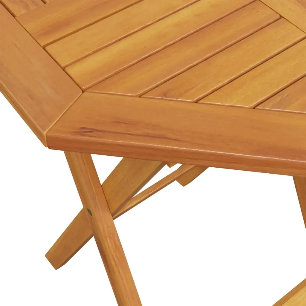 3 Piece Acacia Wood Bistro Set Foldable Brown Outdoor Garden Patio Furniture
