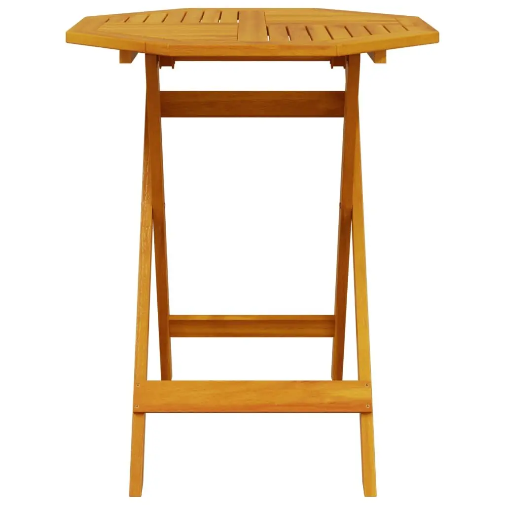 3 Piece Folding Bistro Set Solid Acacia Wood Brown