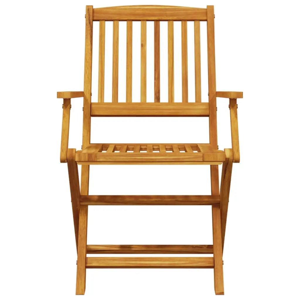 3 Piece Folding Bistro Set Solid Acacia Wood Brown