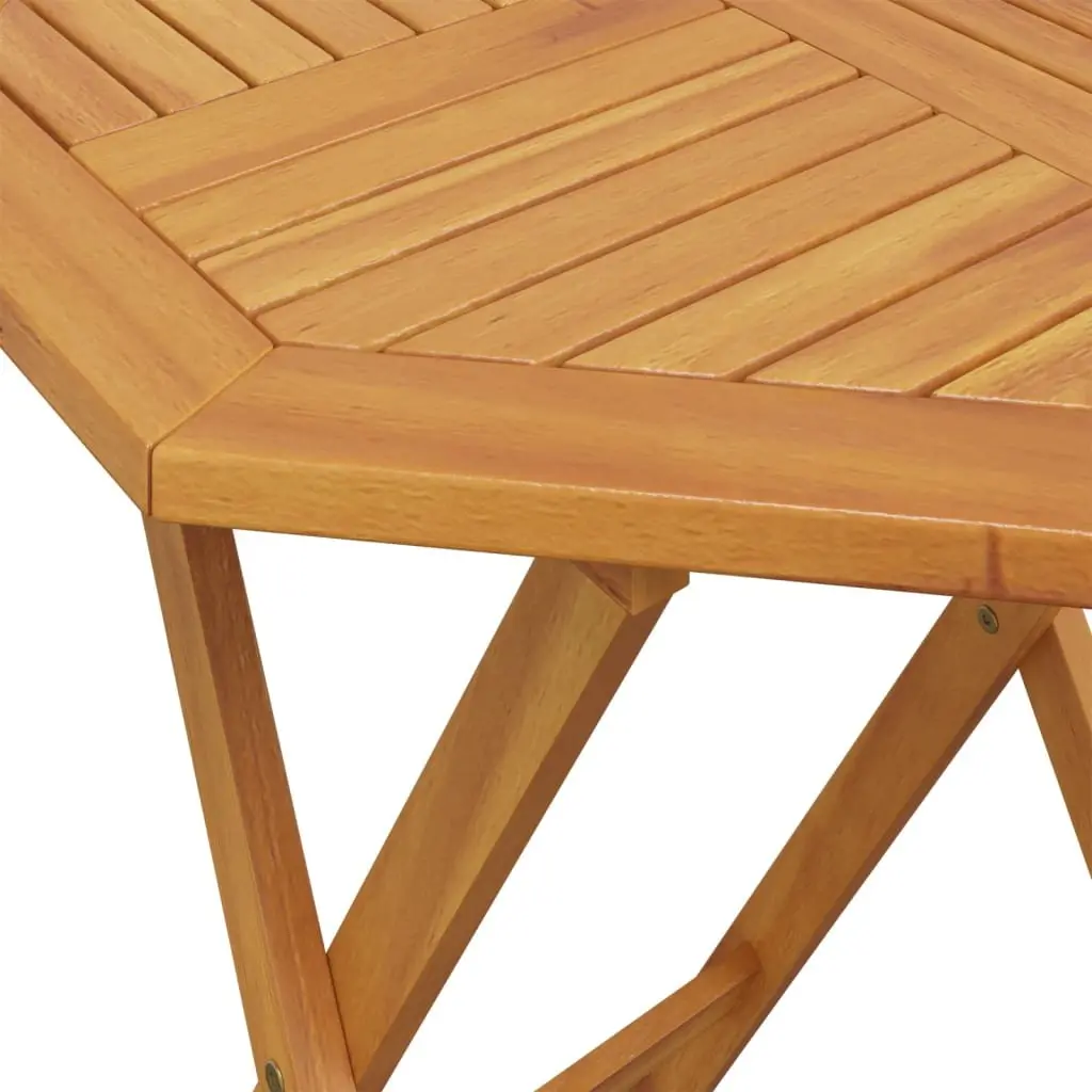 3 Piece Folding Bistro Set Solid Acacia Wood Brown