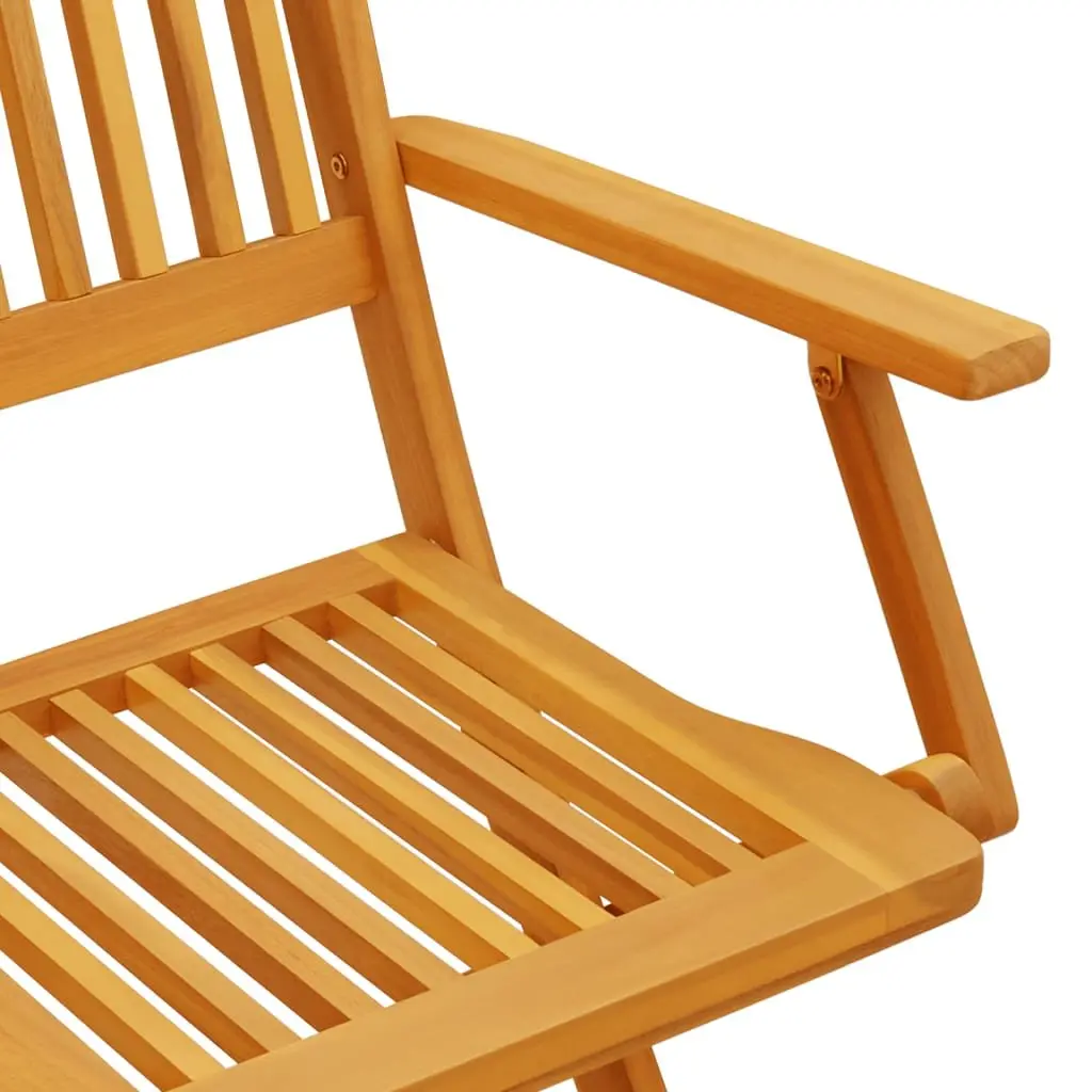 3 Piece Folding Bistro Set Solid Acacia Wood Brown