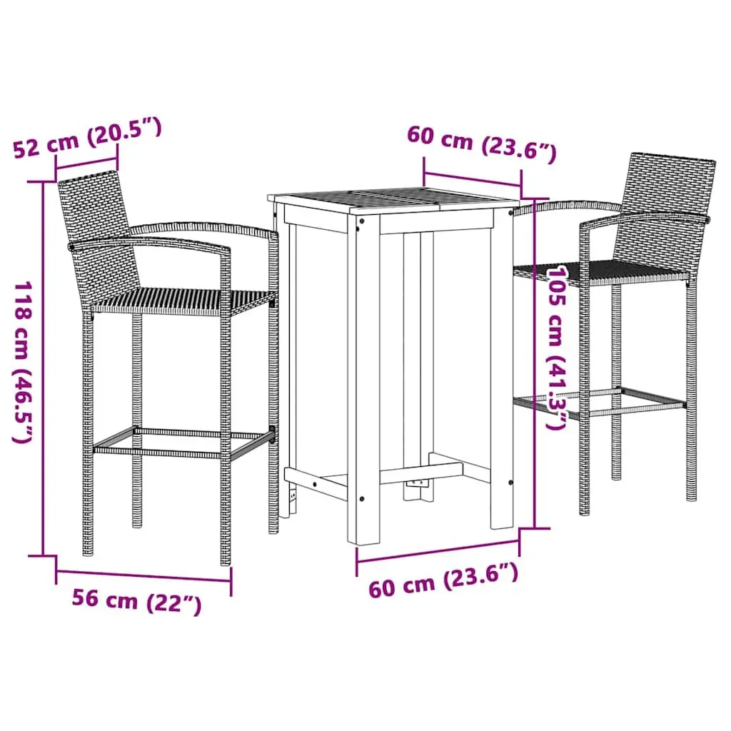 Garden Bar Set for Dining and Relaxation