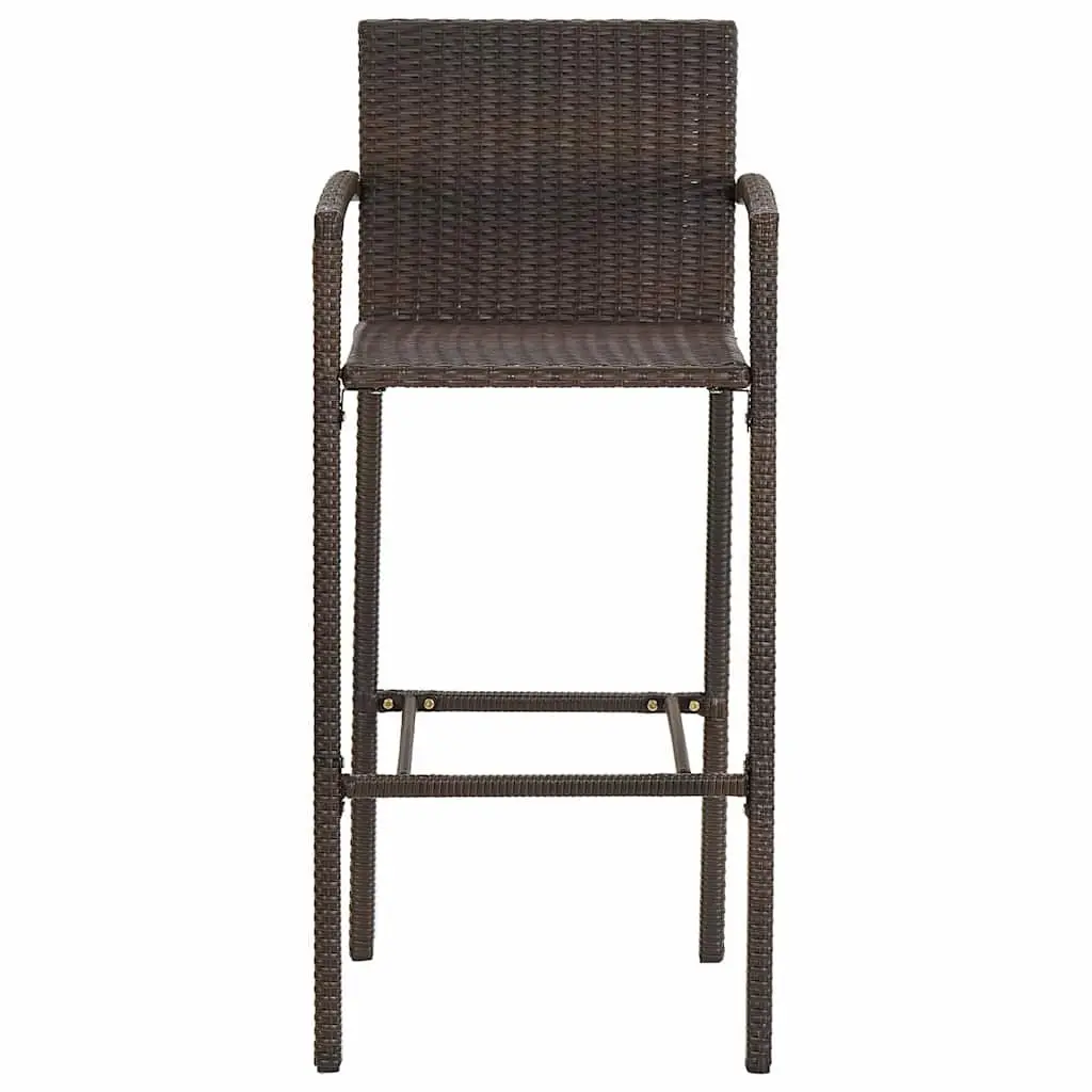 Garden Bar Set 5 Piece Acacia Wood Poly Rattan Brown