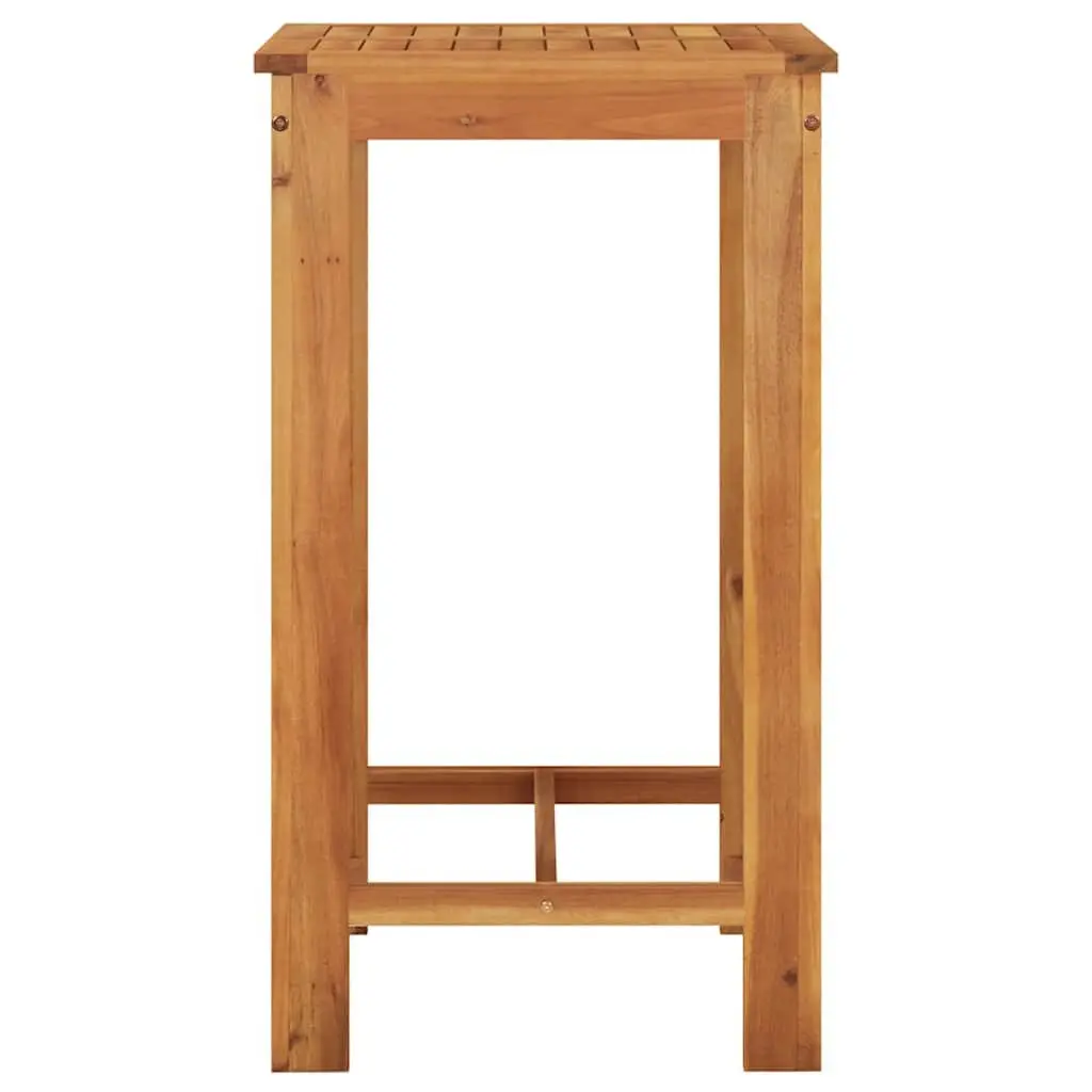 Garden Bar Set Acacia Wood and Poly Rattan 5 Piece Grey Outdoor Bar Table and Stools