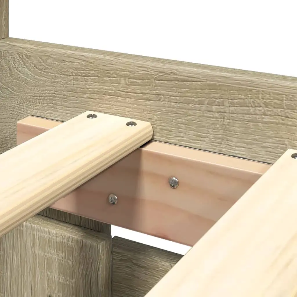 Bed Frame with Headboard Sonoma Oak 150x200 cm Slatted Base Storage Drawers