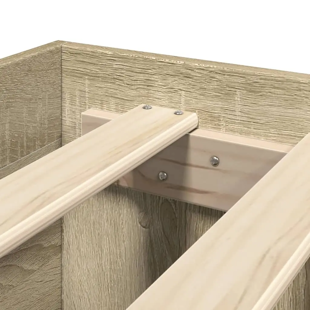 Bed Frame Sonoma Oak Engineered Wood 135x190 cm Slatted Base with Storage Drawers