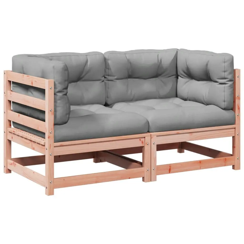 Garden Sofa Set 2 Piece Outdoor Furniture with Cushions Wood Patio Seating