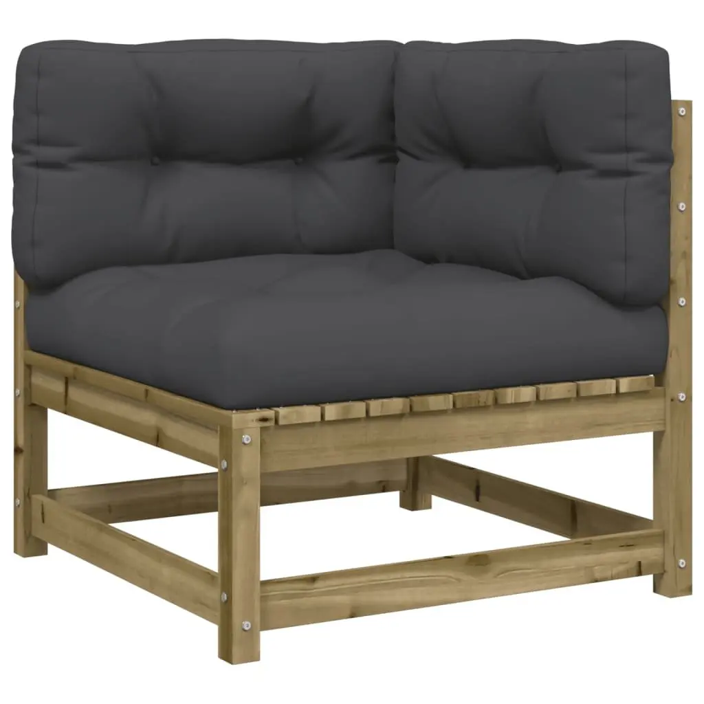 Garden Sofa Set Pinewood 2 Piece Outdoor Furniture with Cushions Brown