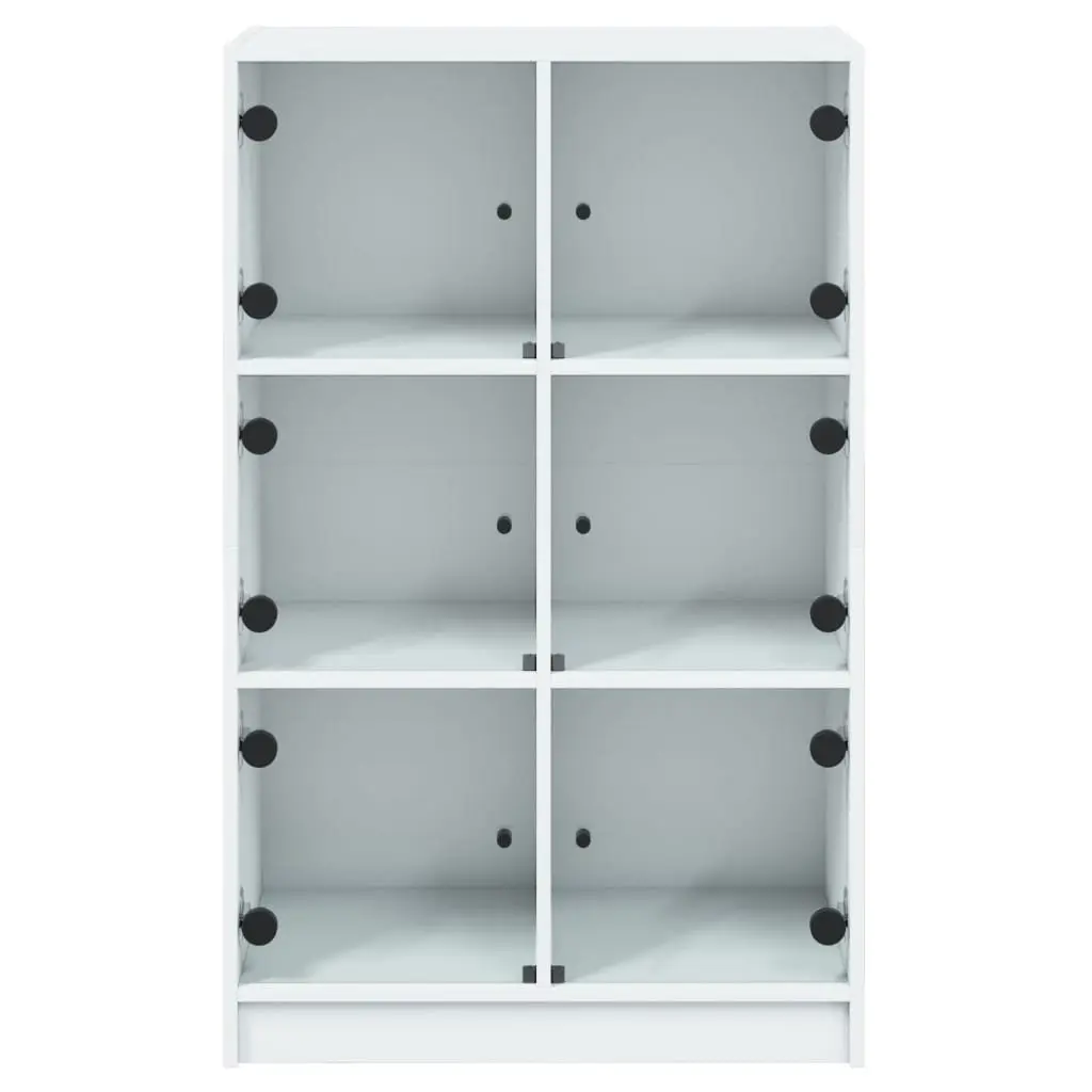 Highboard Storage Cabinet Engineered Wood Tall White