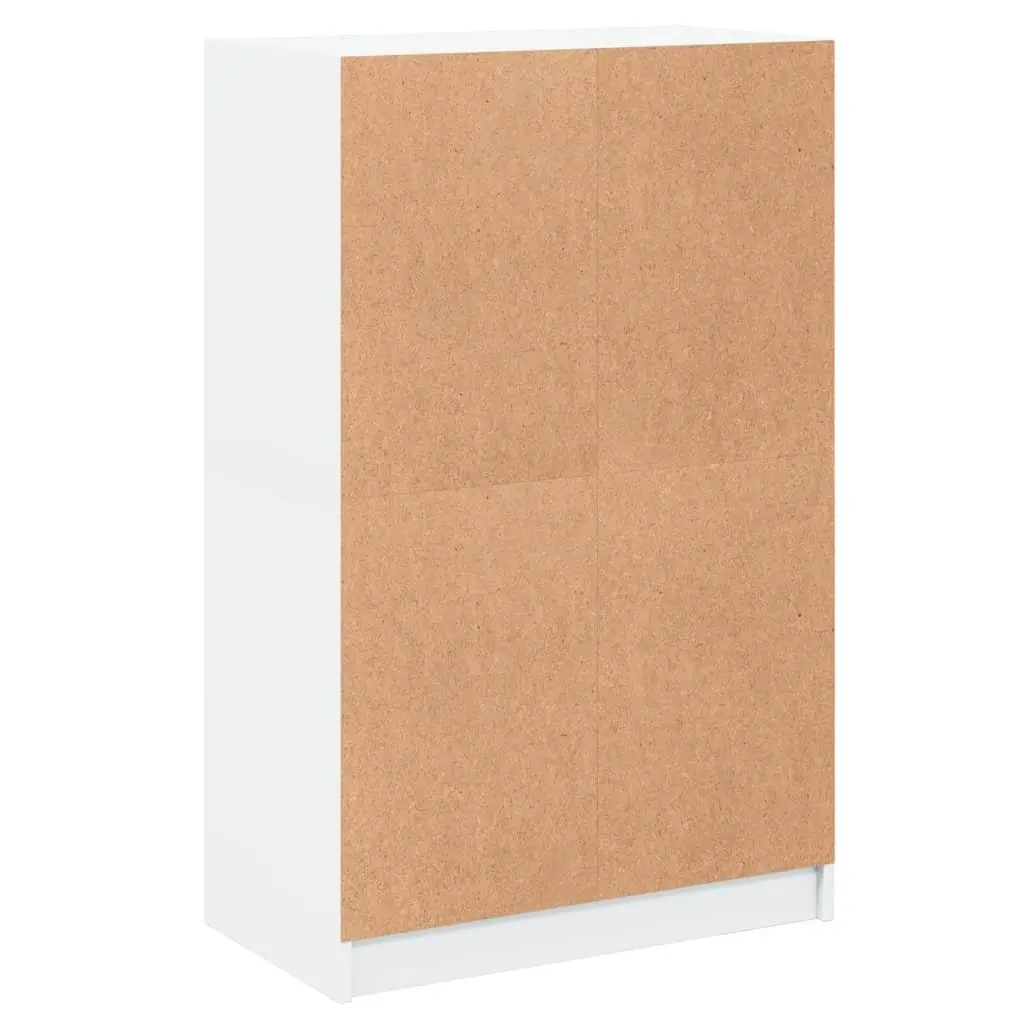 Highboard Storage Cabinet Engineered Wood Tall White