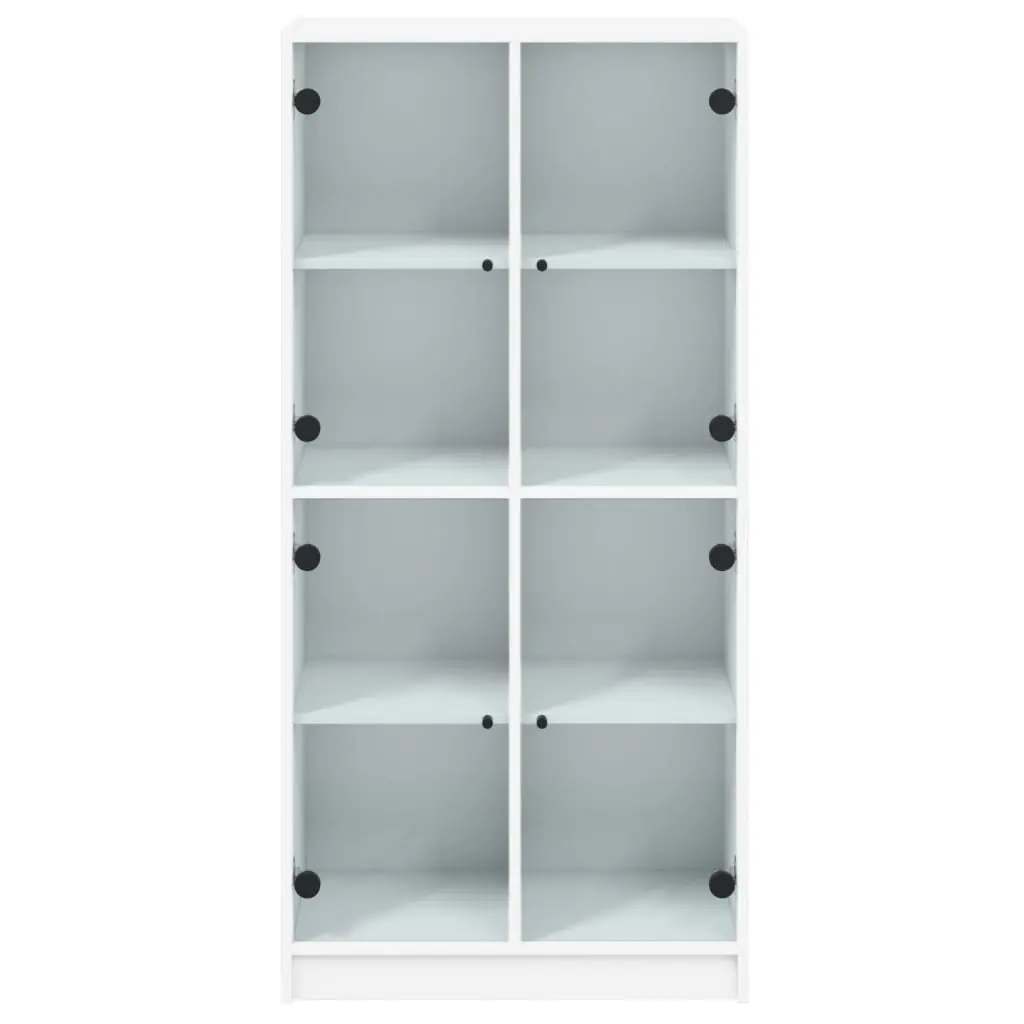 White Highboard Storage Cabinet with Doors Shelves Engineered Wood 68x37x142cm