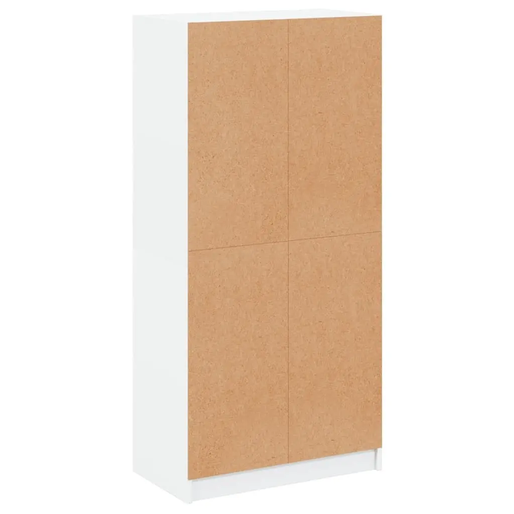 White Highboard Storage Cabinet with Doors Shelves Engineered Wood 68x37x142cm