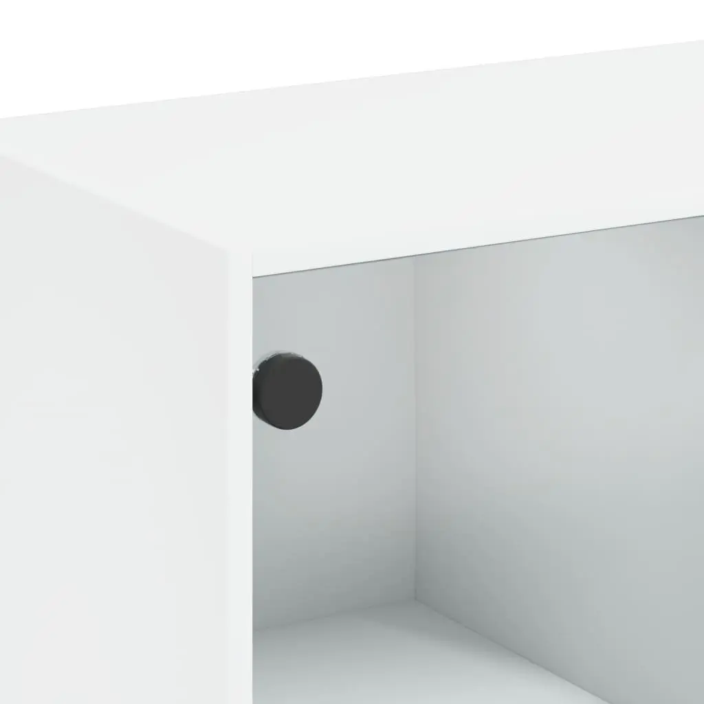 White Highboard Storage Cabinet with Doors Shelves Engineered Wood 68x37x142cm