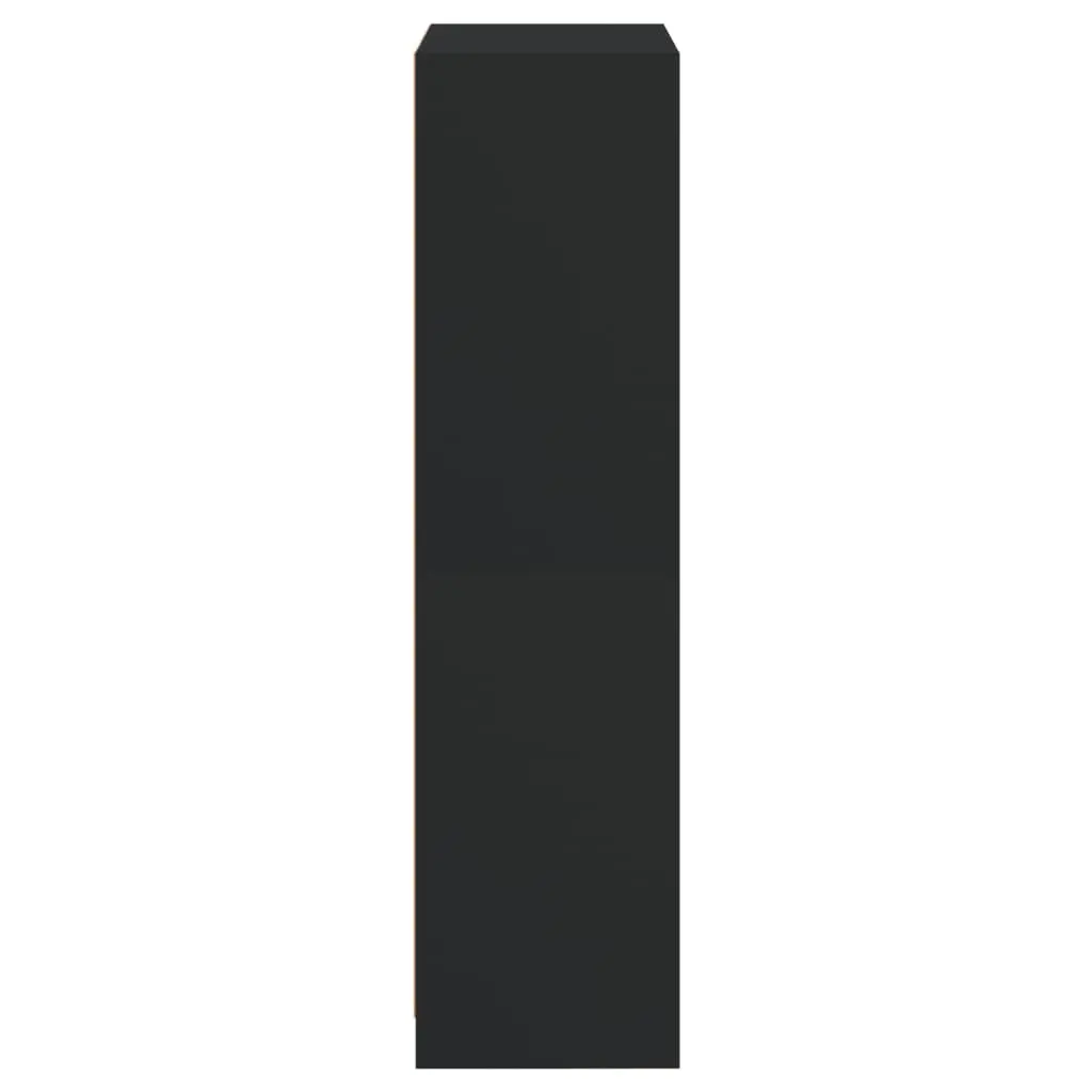 Highboard Storage Cabinet with Doors Black 68x37x142cm Engineered Wood Organiser