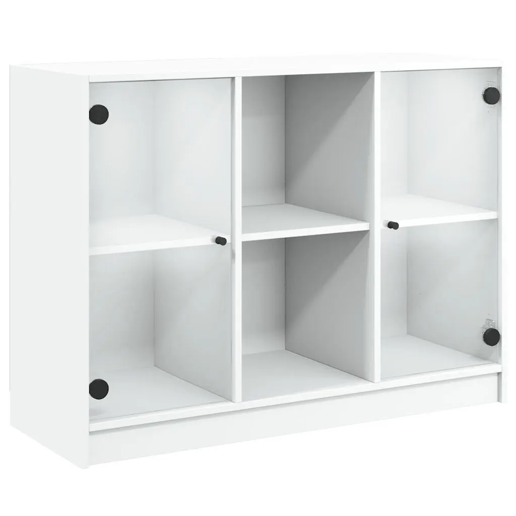 Sideboard Engineered Wood 102x37x75.5 cm White Storage Cabinet Furniture