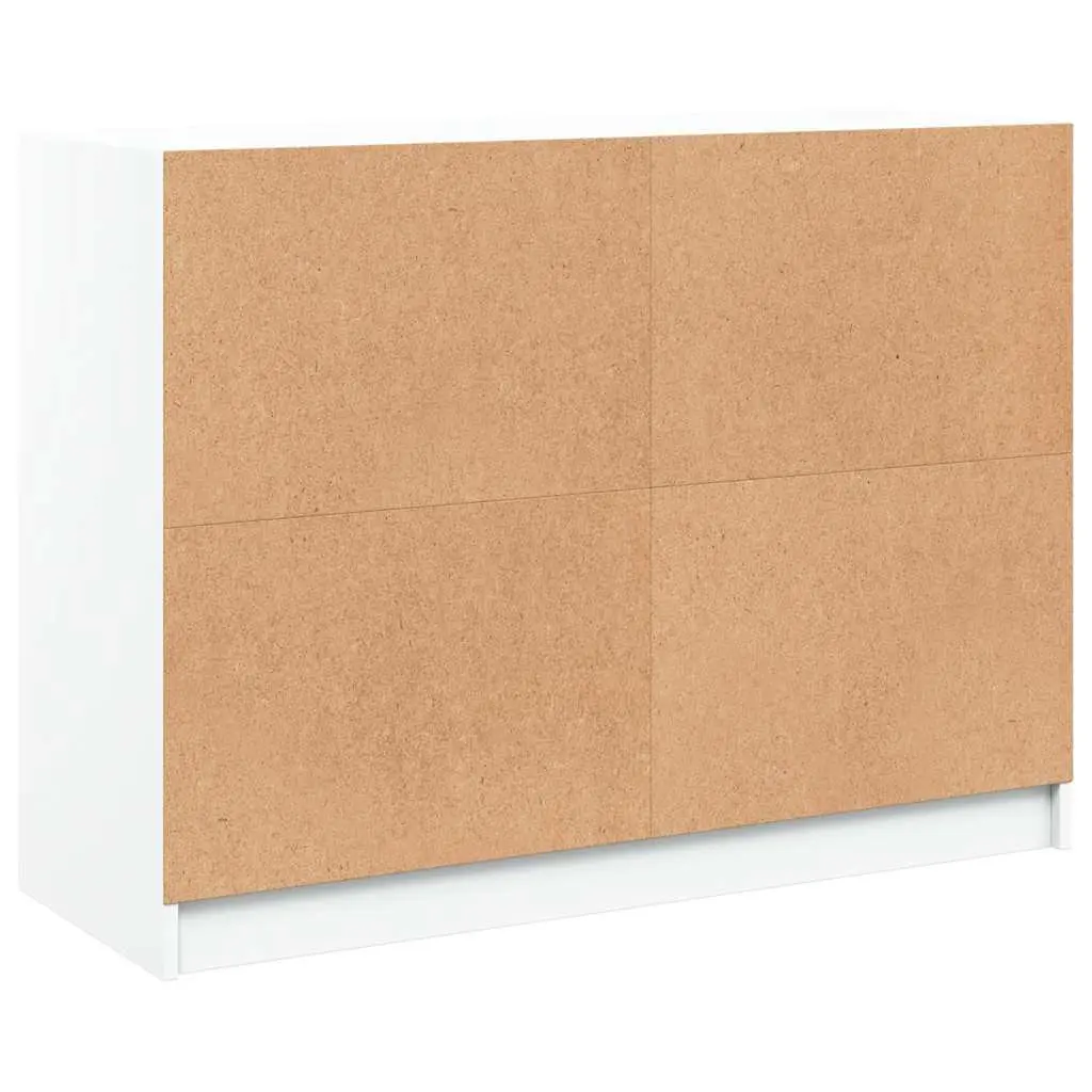 Sideboard Engineered Wood 102x37x75.5 cm White Storage Cabinet Furniture