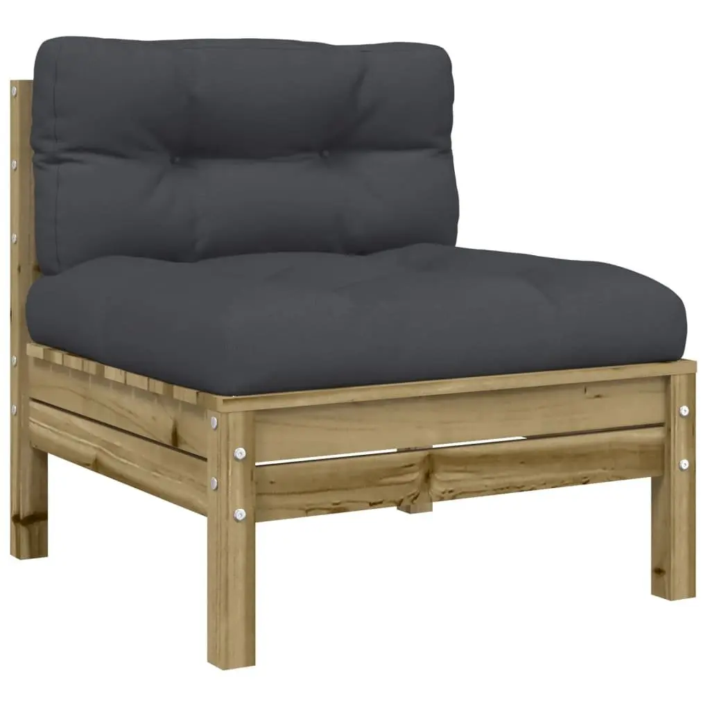 8 Piece Garden Sofa Set with Cushions Impregnated Pinewood Brown Outdoor Patio