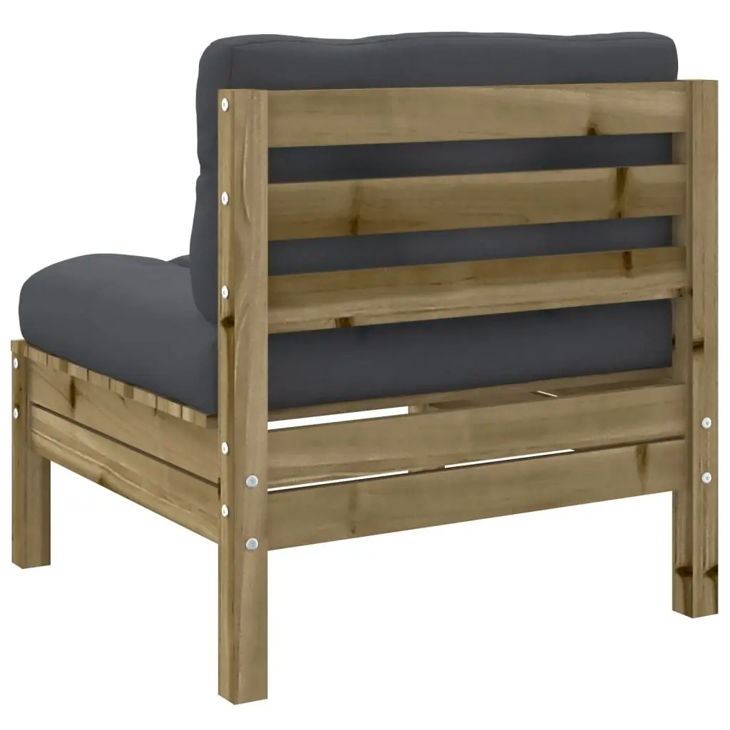 8 Piece Garden Sofa Set with Cushions Impregnated Pinewood Brown Outdoor Patio