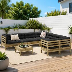 Ideal 9 Piece Garden Sofa Set for Outdoor Living