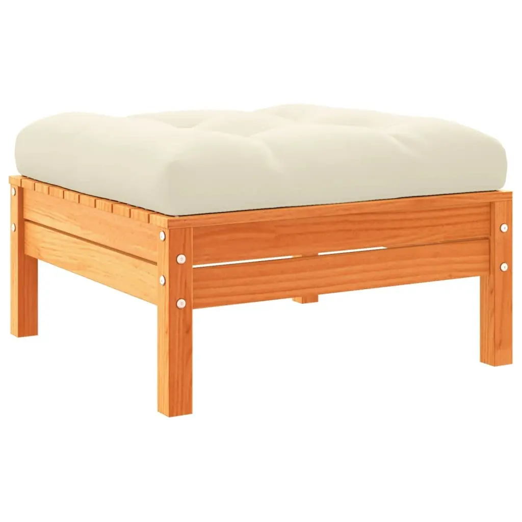 Garden Sofa Set 4 Piece Outdoor Furniture Brown Solid Pinewood with Cushions