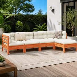 5-Piece Modular Garden Sofa Set with Cushions