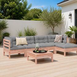 6 Piece Outdoor Sofa Set with Cushions for Patio Relaxation