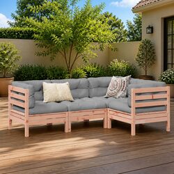 4 Piece Modular Garden Sofa Set for Flexible Outdoor Use