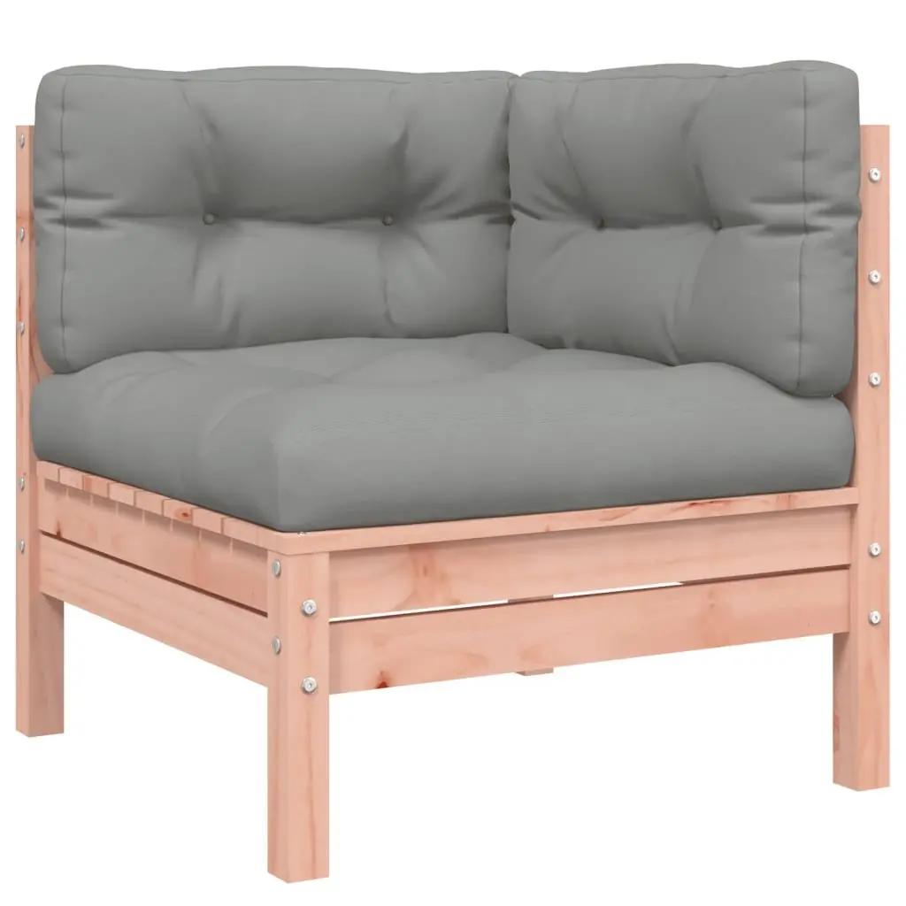 5 Piece Modular Sofa Set Outdoor Furniture Brown Douglas Fir Wood Frame with Cushions