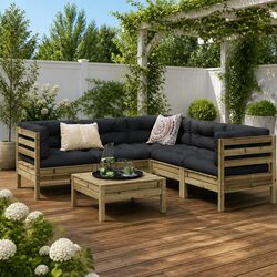 Practical 6 Piece Garden Sofa Set for Your Outdoors