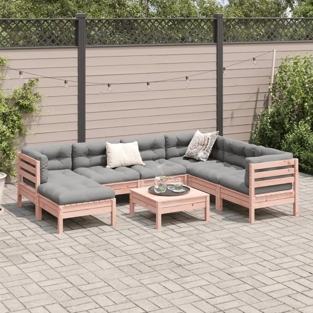 Garden Sofa Set 8 Piece Outdoor Furniture Modular Patio Seating with Cushions