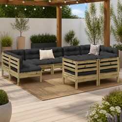 9 Piece Outdoor Patio Sofa Set with Cushions for Relaxation