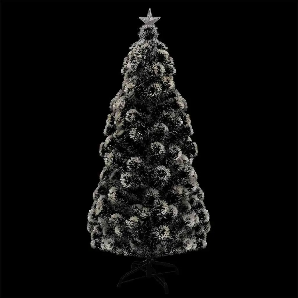 Artificial Christmas Tree Pre-lit 150cm Green White PVC Fibre Optic LED Lights