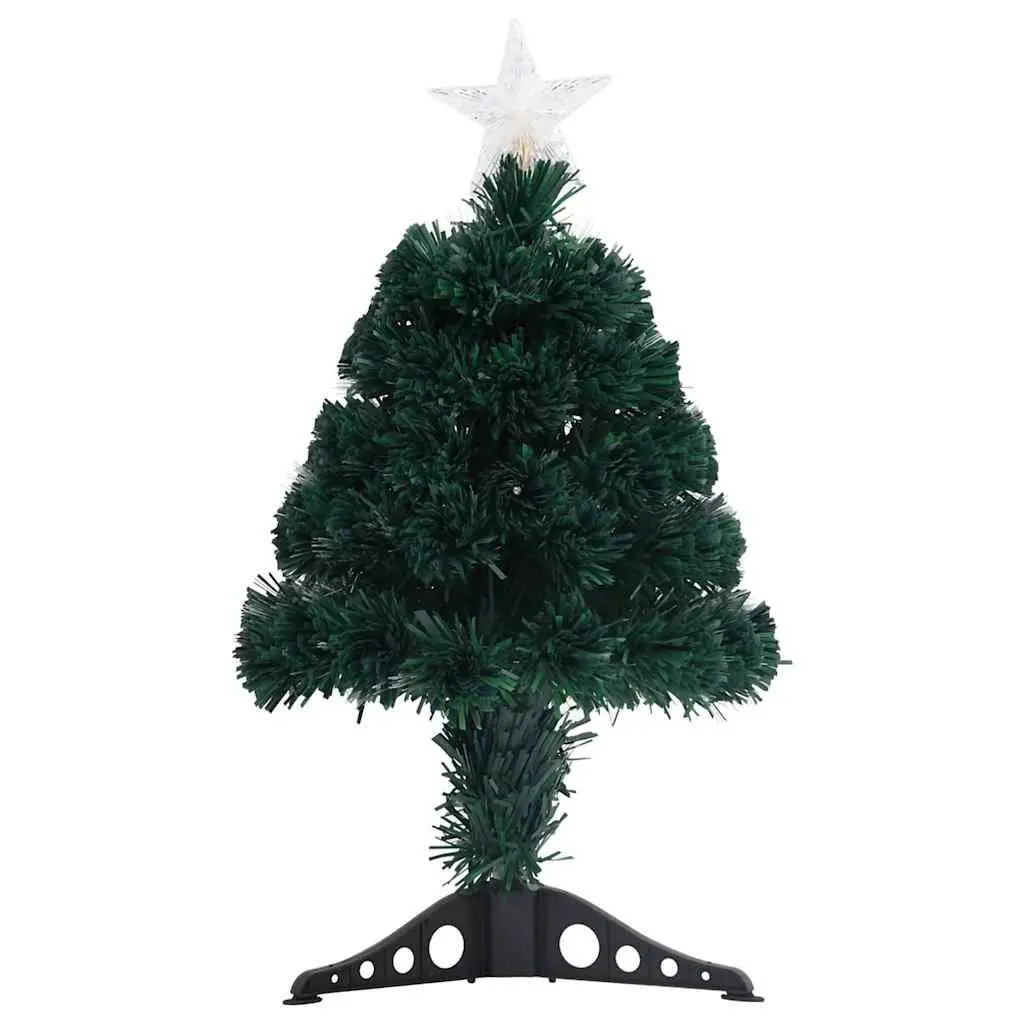 Pre-lit Christmas Tree Artificial Fibre Optic 64cm Green with LED Star Top