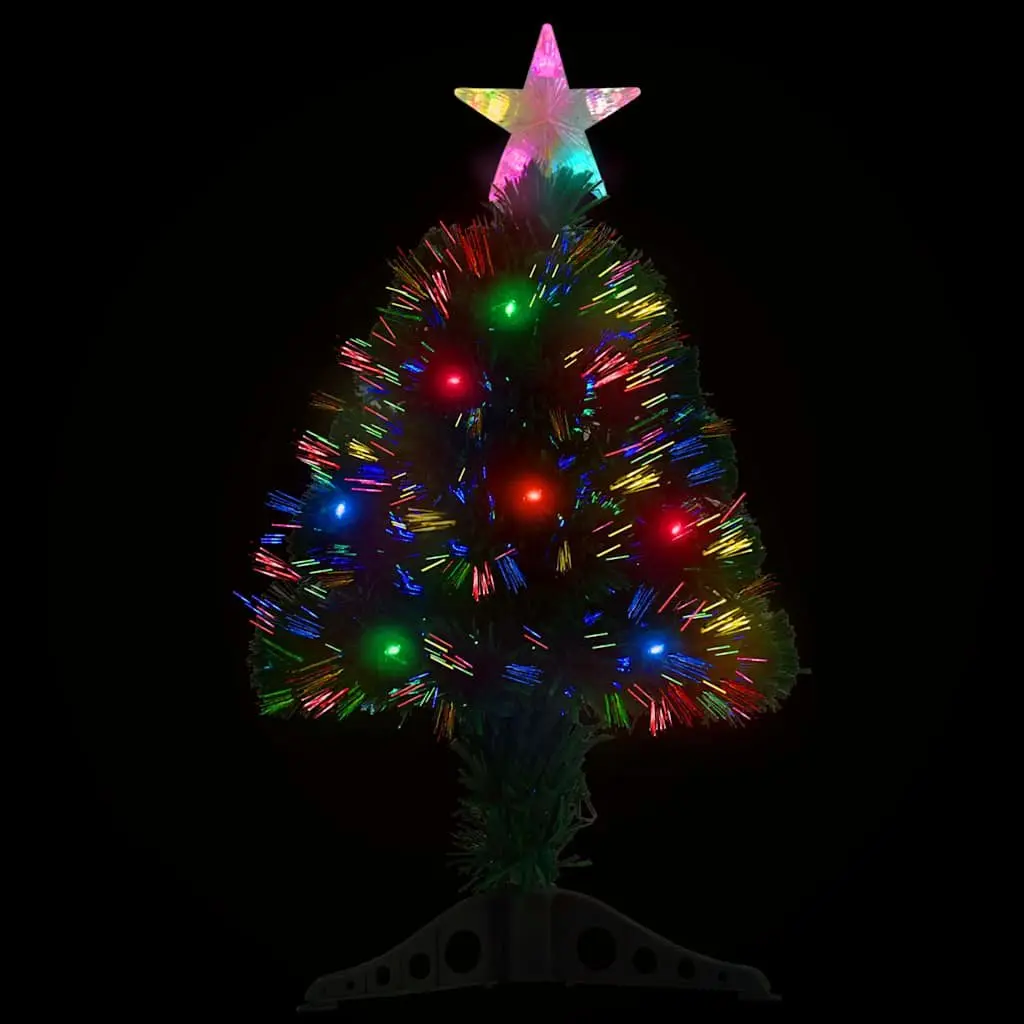 Pre-lit Christmas Tree Artificial Fibre Optic 64cm Green with LED Star Top
