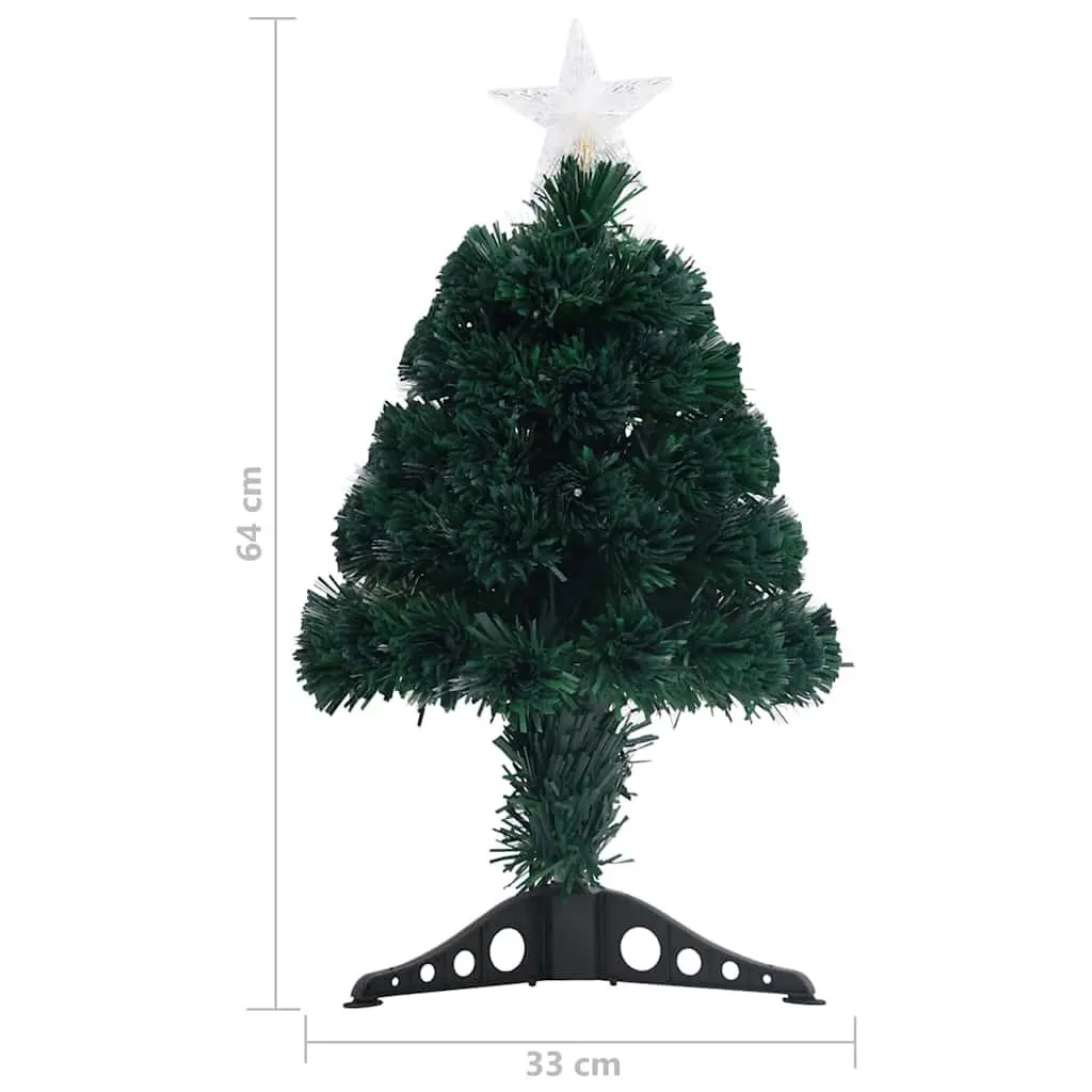 Pre-lit Christmas Tree Artificial Fibre Optic 64cm Green with LED Star Top