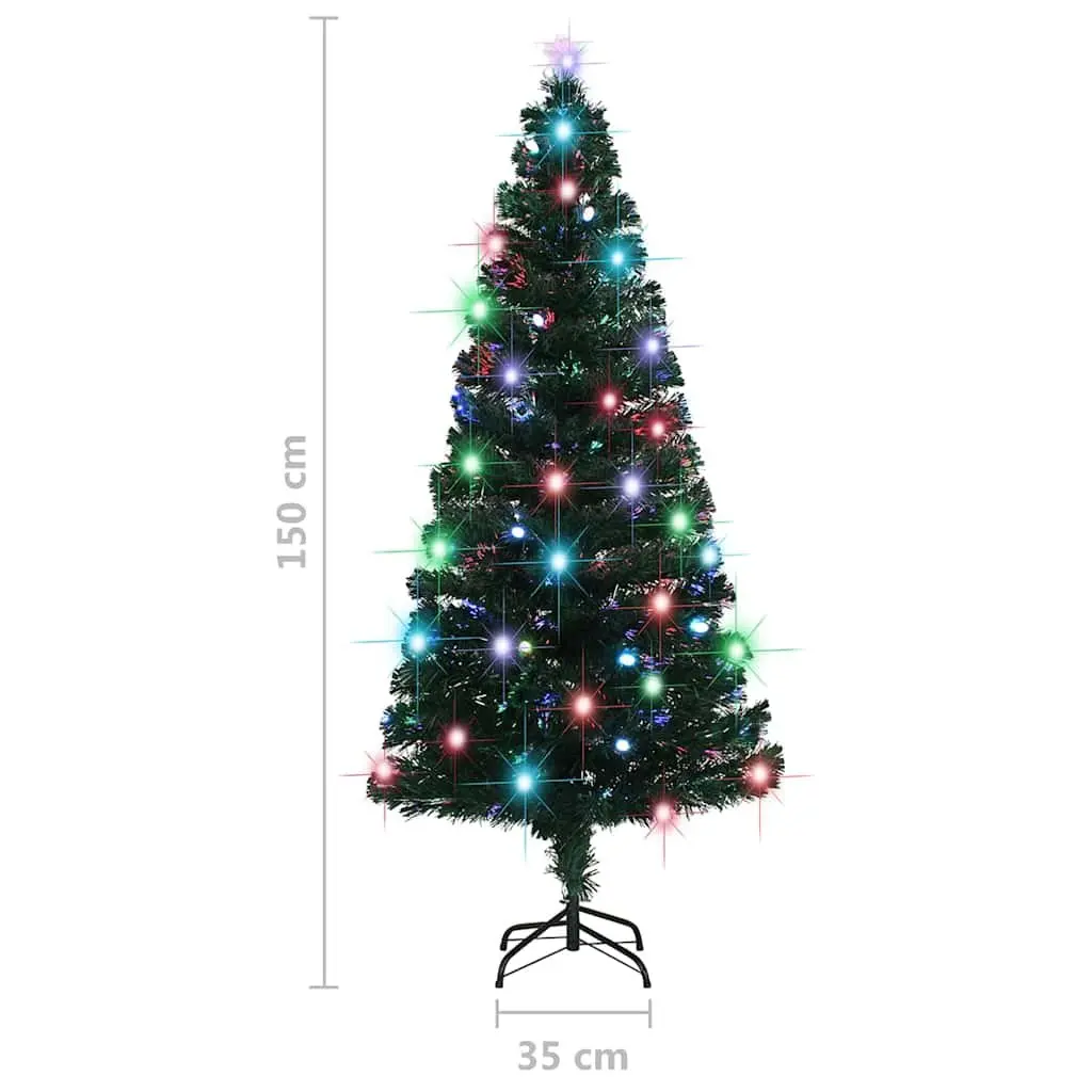 Pre-lit Artificial Christmas Tree 150cm Green Fibre Optic LED Lights with Stand