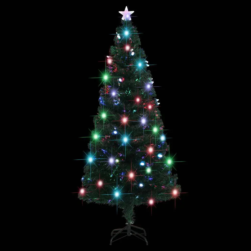 Artificial Pre-lit Christmas Tree 180cm Fibre Optic LED Green