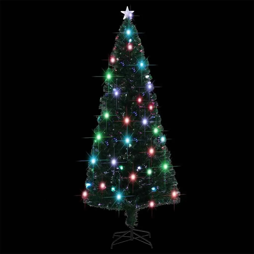 210 cm Green LED & Fibre Optic Christmas Tree