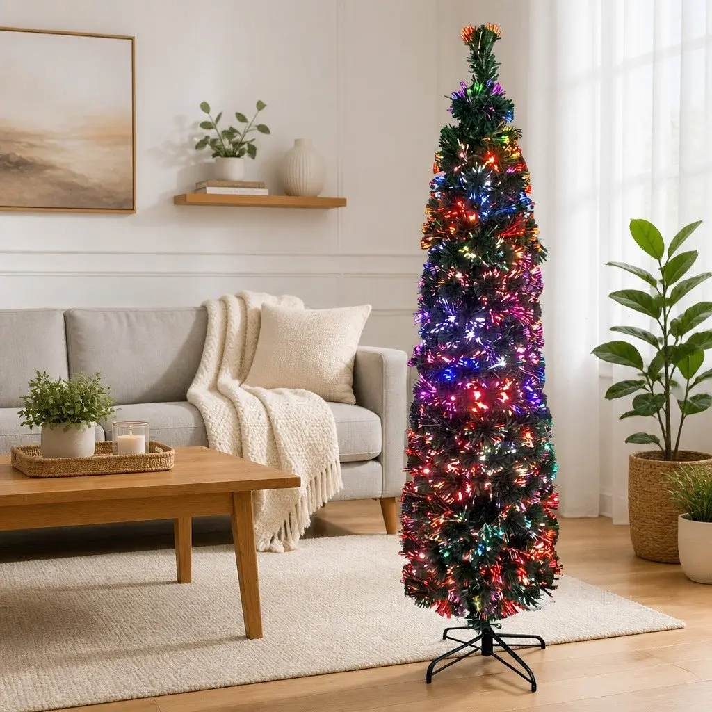 Artificial Christmas Tree Fibre Optic Lighting 120cm Black