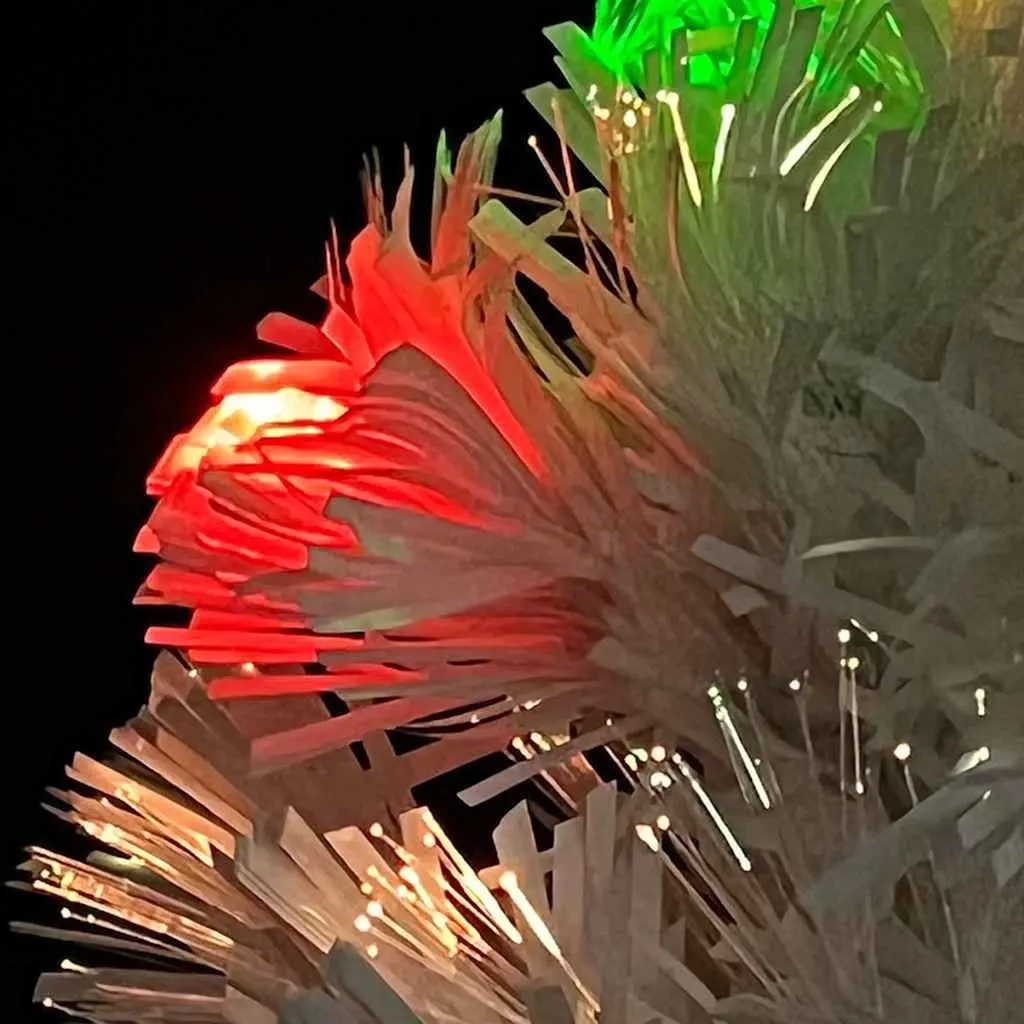 Artificial Christmas Tree PVC 64cm White Pre-lit LED Fibre Optic Holiday Decoration