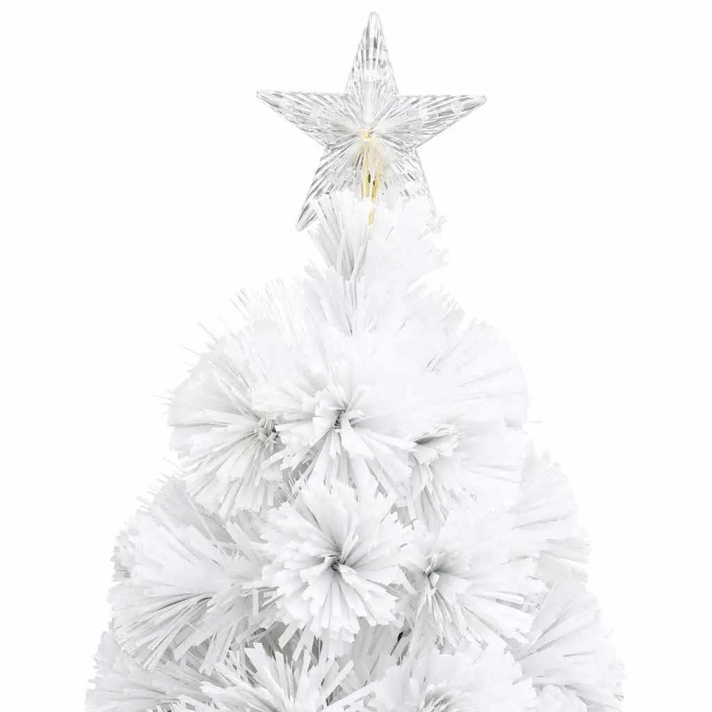 Artificial Christmas Tree PVC 64cm White Pre-lit LED Fibre Optic Holiday Decoration