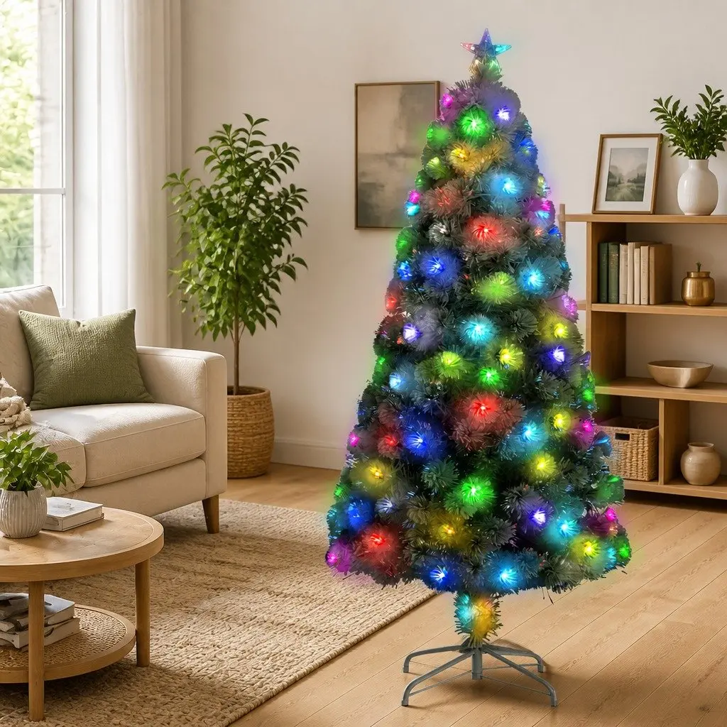White Artificial Pre-lit Christmas Tree 120cm LED Fibre Optic Festive Holiday